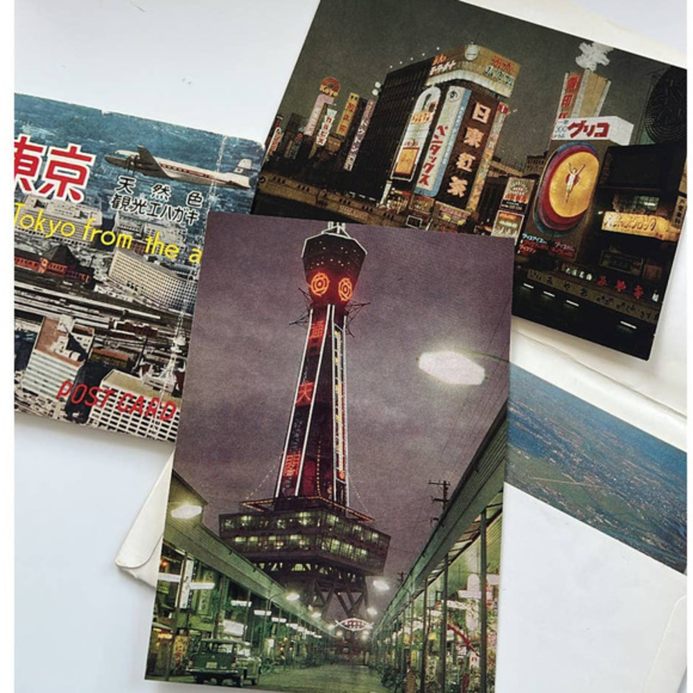 Vintage Post cards Japan, Retro, Film, Air, Neon, Collectible, Osaka Souvenir